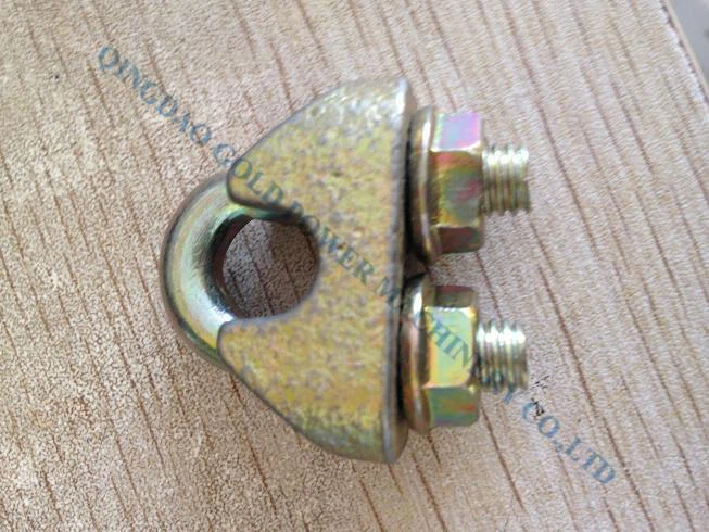 	DIN1142 Malleable Steel Yellow Zinc Plated Wire Rope Clip For Rigging Hardware Wire Rope Clamp For Cable
